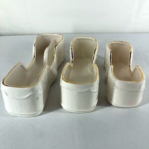 Ceramic Buffet Caddies White With Gold Trim